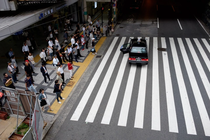 Taxi on cross walk Taxi on cross walk